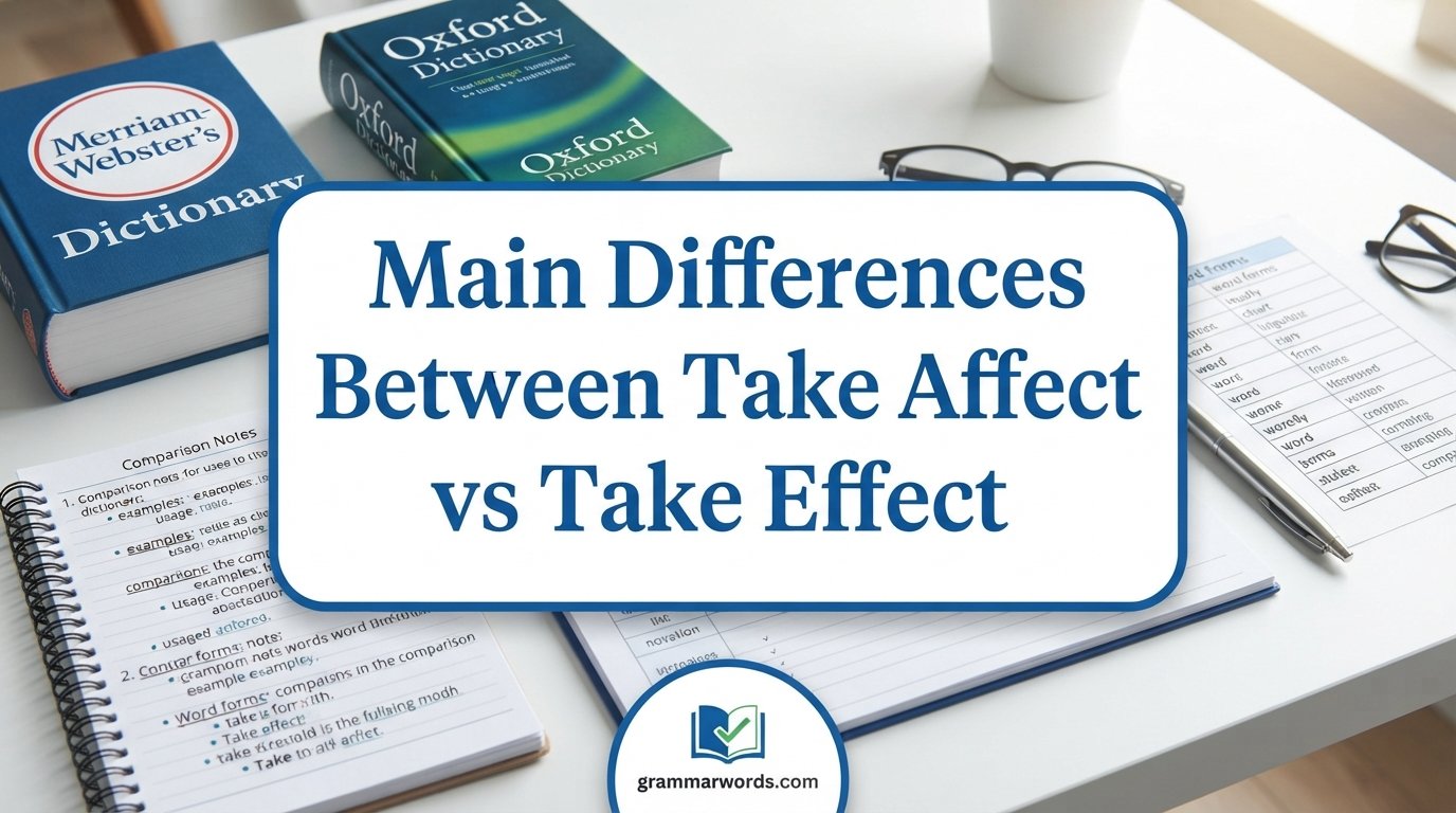 Main Differences Between Take Affect vs Take Effect