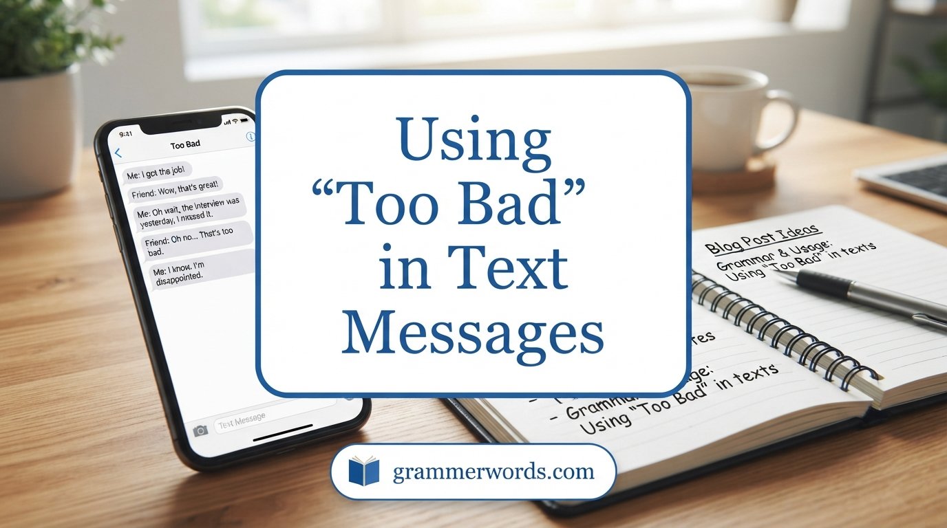 Using “Too Bad” in Text Messages