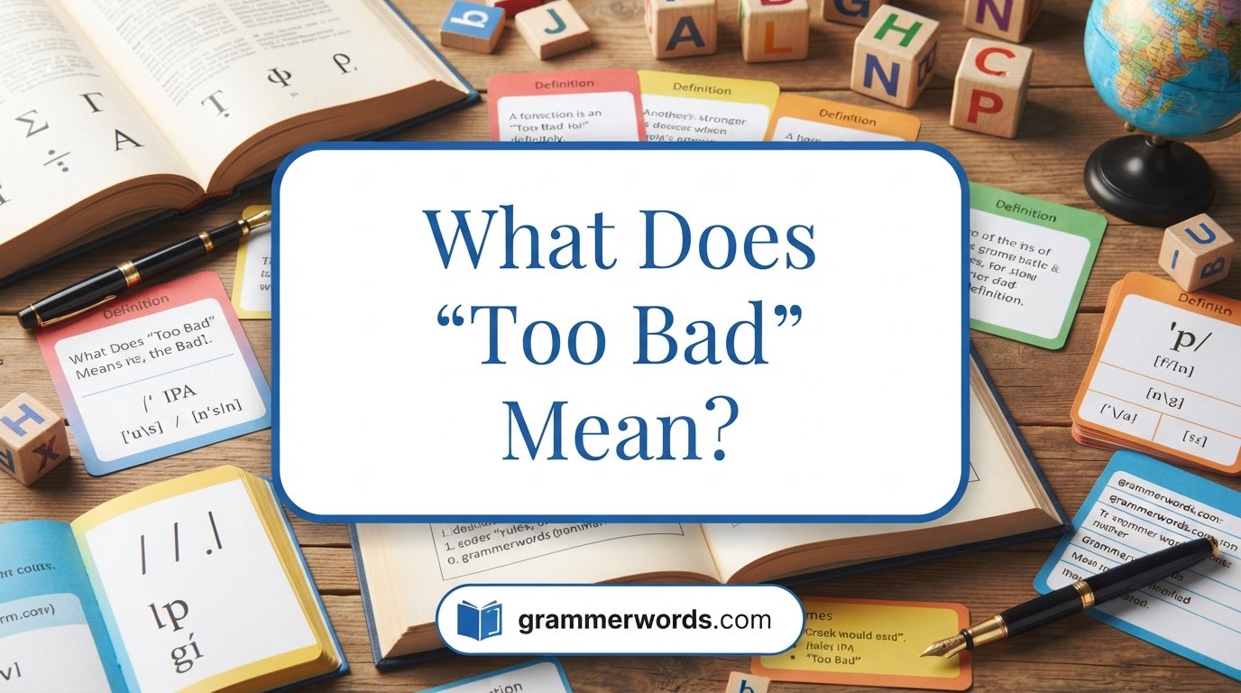 What Does “Too Bad” Mean?