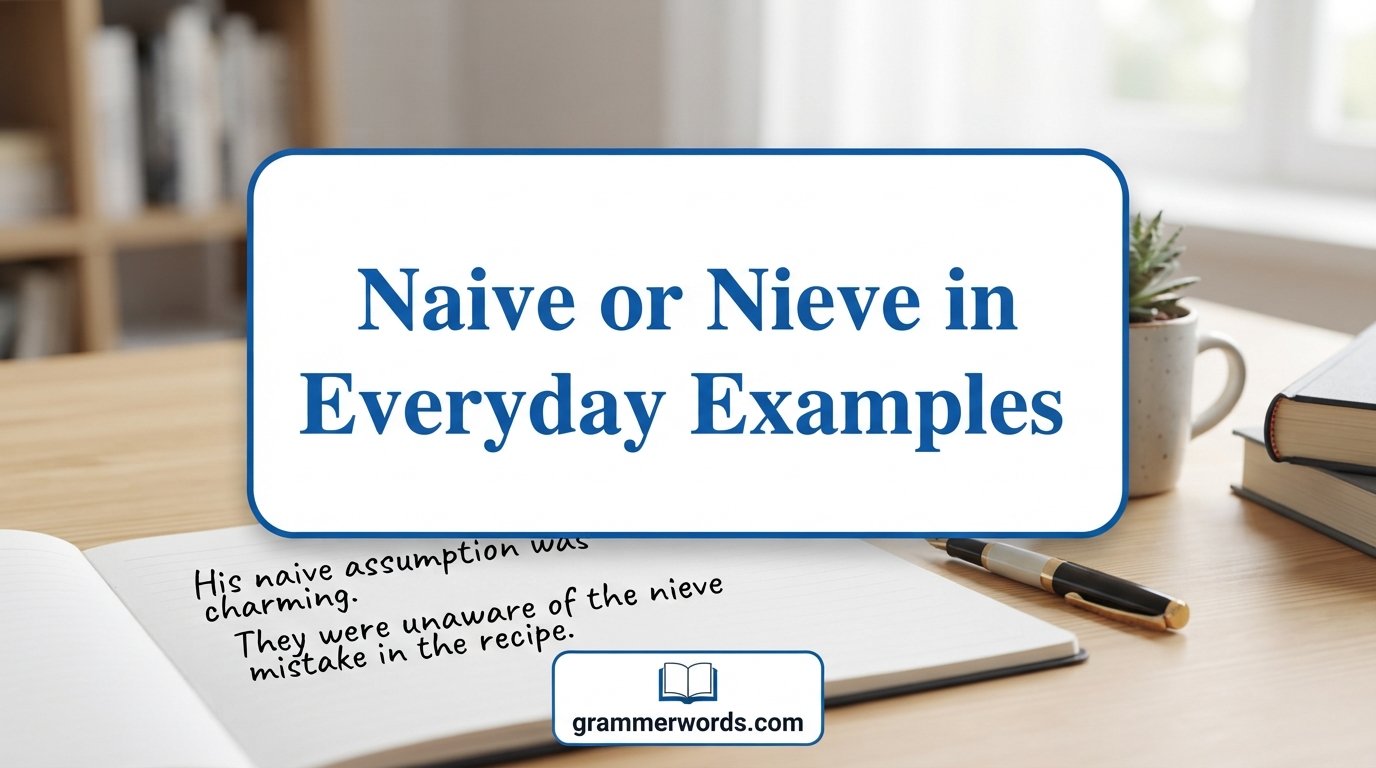 Naive or Nieve in Everyday Examples