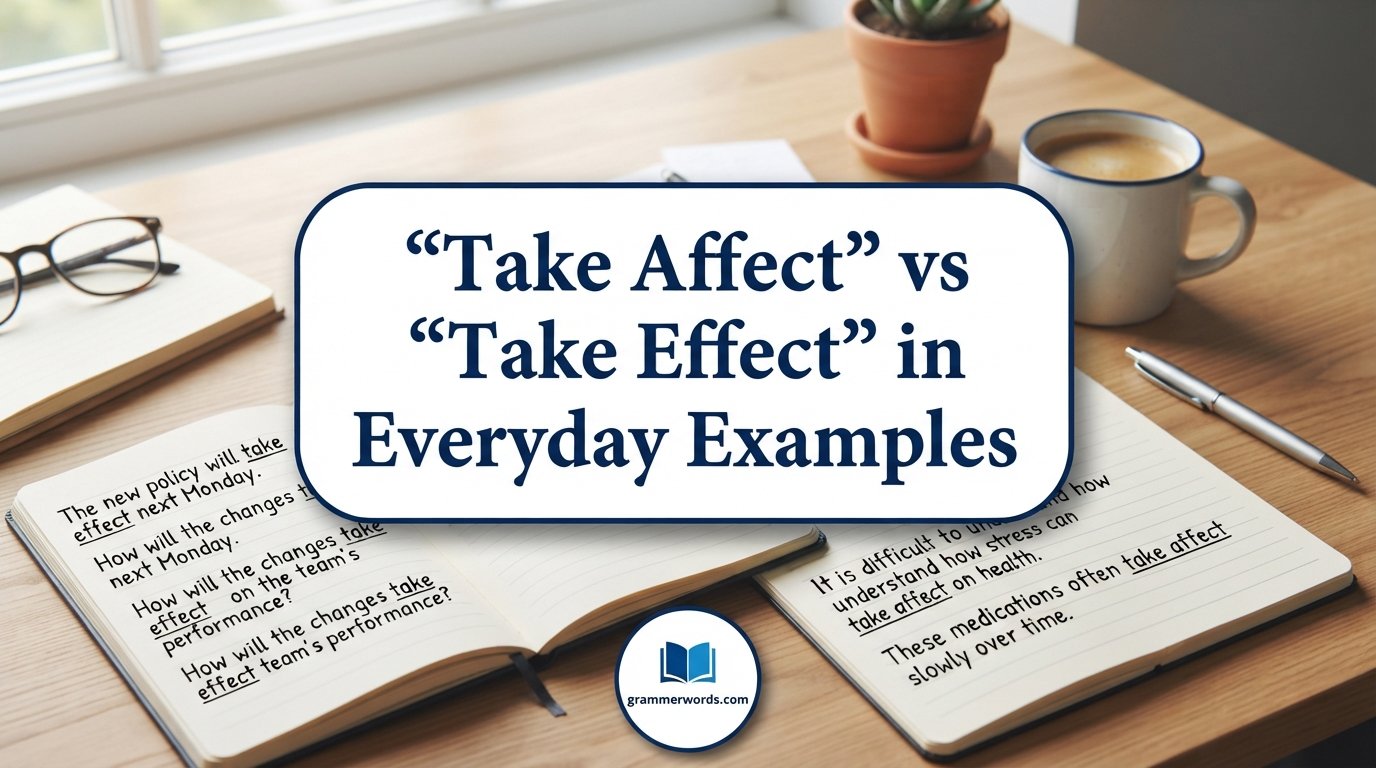 “Take Affect” vs “Take Effect” in Everyday Examples