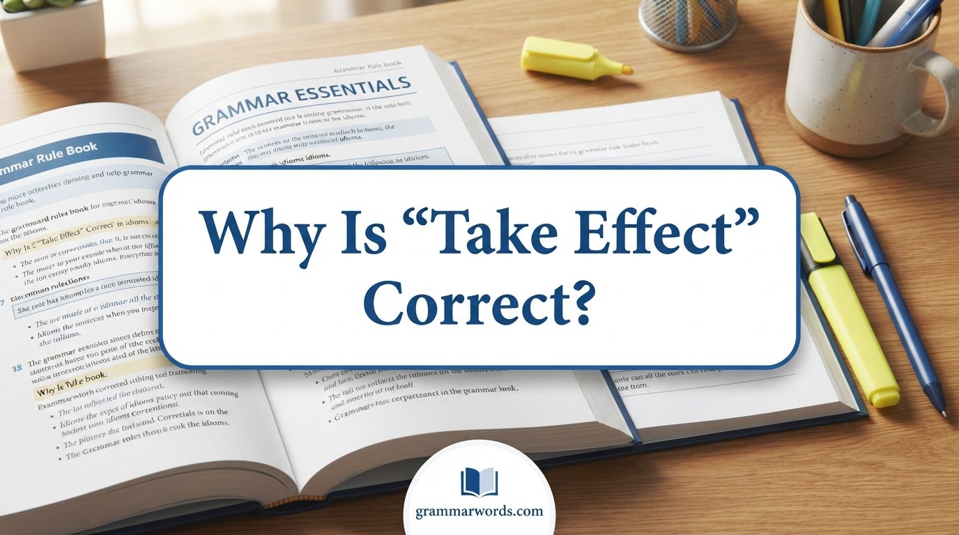 Why Is “Take Effect” Correct?